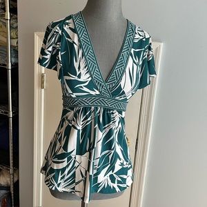 BCBG Maxazria green/teal blouse